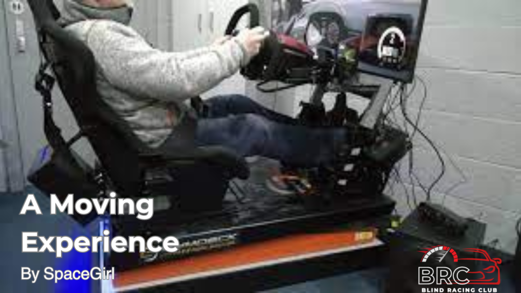 A motion platform with a racing simulator sitting on top of it
